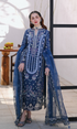 Qalamkar - 3PC Embroidered Lawn Shirt with Embroidered Organza Dupatta
