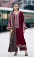 Izel - 3PC Embroidered Dhanak Fabric