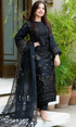 NISA - 3PC Danak Embroidered Shirt With Embroidered Organza Dupatta