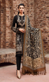 Maria B. - 3PC Heavy Embroidered Dhanak Suit with Printed Wool Shawl